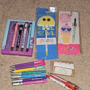Disney Alice in Wonderland Pen Set + 9 Pens + 2 Cute Sticky Note Stationary